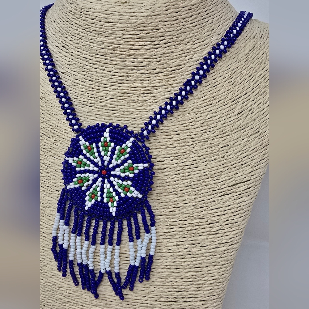 Vtg southwest seed‎ beaded neclace handmade native american Indian souvenir - Picture 4 of 4